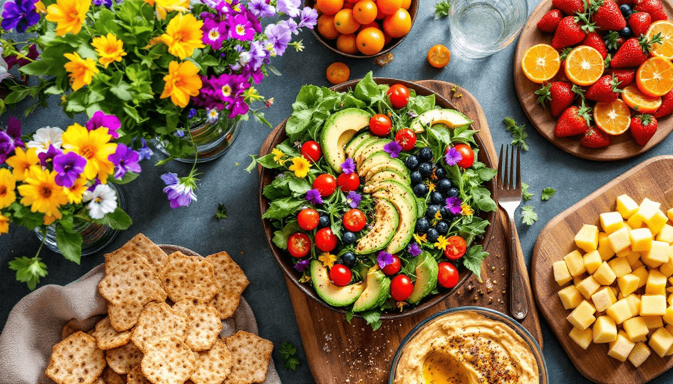 A festive gathering with allergy free appetizers on the table.