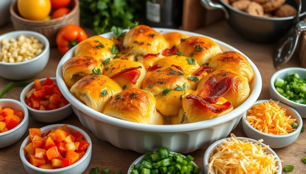 Crescent Rolls with Eggs and Bacon: A Simple Breakfast Casserole Recipe